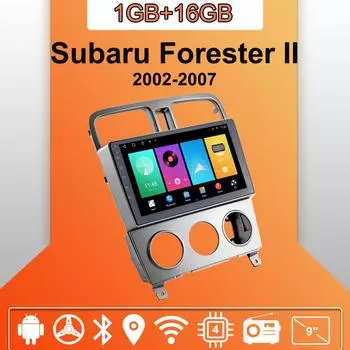 Автомобильное радио Android Auto Carplay для Subaru Forester II 2002-2007, мультимедийный проигрыватель, головное устройство, стерео, GPS-навигация, BT WIFI 1+16 ГБ 1+16GB