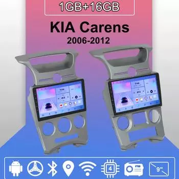 Автомобильное радио Android Auto Carplay для KIA Carens 2006-2012 Мультимедийный проигрыватель Головное устройство Стерео GPS Навигация BT WIFI 1+16 ГБ 1+16GB,A