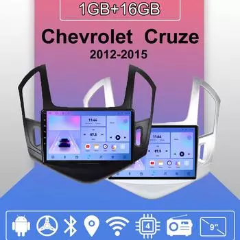 Автомобильное радио Android Auto Carplay для Chevrolet Cruze 2012-2015, мультимедийный проигрыватель, головное устройство, стерео, GPS-навигация, BT WIFI 1+16 ГБ 1+16GB чёрный
