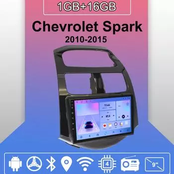 Автомобильное радио Android Auto Carplay для Chevrolet Spark 2010-2015, мультимедийный проигрыватель, головное устройство, стерео, GPS-навигация, BT WIFI 1+16 ГБ 1+16GB,A