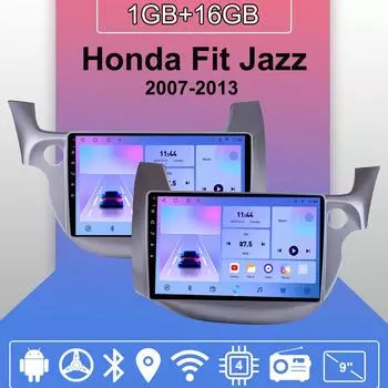 Автомобильное радио Android Auto Carplay для Honda Fit Jazz 2007-2013, мультимедийный проигрыватель, головное устройство, стерео, GPS-навигация, BT WIFI 1+16 ГБ 1+16GB,LHD