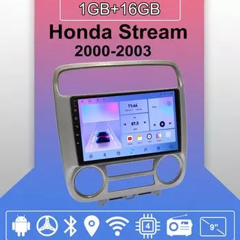Автомобильное радио Android Auto Carplay для Honda Stream 2000-2003, мультимедийный проигрыватель, головное устройство, стерео, GPS-навигация, BT WIFI 1+16 ГБ 1+16GB