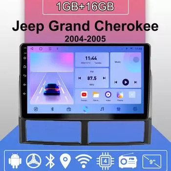 Автомобильное радио Android Auto Carplay для Jeep Grand Cherokee 2004-2005, мультимедийный проигрыватель, головное устройство, стерео, GPS-навигация, BT WIFI 1+16 ГБ 1+16GB