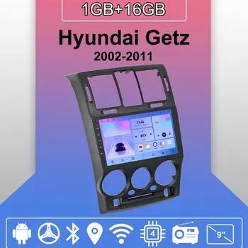 Автомобильное радио Android Auto Carplay для Hyundai Getz 2002-2011, мультимедийный проигрыватель, головное устройство, стерео, GPS-навигация, BT, WIFI 1+16 ГБ 1+16GB,A