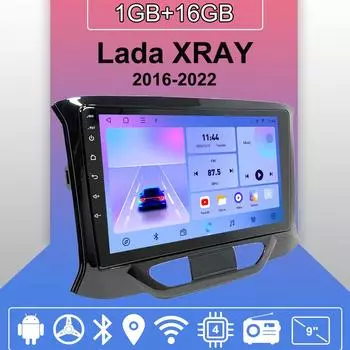 Автомобильное радио Android Auto Carplay для Lada XRAY 2016-2022, мультимедийный проигрыватель, головное устройство, стерео, GPS-навигация, BT WIFI 1+16 ГБ 1+16GB