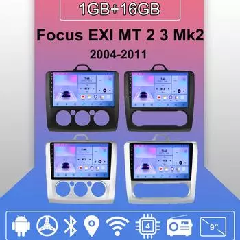 Автомобильное радио Android Auto Carplay для Ford Focus EXI MT 2 3 Mk2 Mk3 2004-2011 Мультимедийный проигрыватель Головное устройство Стерео GPS Навигация BT WIFI 1+16 ГБ 1+16GB,MT серебряный