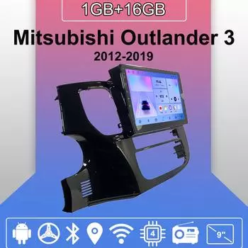 Автомобильное радио Android Auto Carplay для Mitsubishi Outlander 3 2012-2019 Мультимедийный проигрыватель Головное устройство Стерео GPS Навигация BT WIFI 1+16 ГБ 1+16GB,A