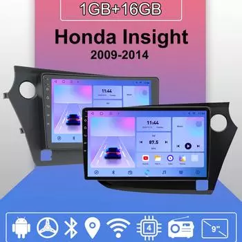 Автомобильное радио Android Auto Carplay для Honda Insight 2009-2014, мультимедийный проигрыватель, головное устройство, стерео, GPS-навигация, BT WIFI 1+16 ГБ 1+16GB,LHD