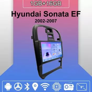 Автомобильное радио Android Auto Carplay для Hyundai Sonata EF 2002-2007, мультимедийный проигрыватель, головное устройство, стерео, GPS-навигация, BT WIFI 1+16 ГБ 1+16GB