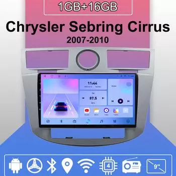 Автомобильное радио Android Auto Carplay для Chrysler Sebring Cirrus 2007-2010, мультимедийный проигрыватель, головное устройство, стерео, GPS-навигация, BT WIFI 1+16 ГБ 1+16GB