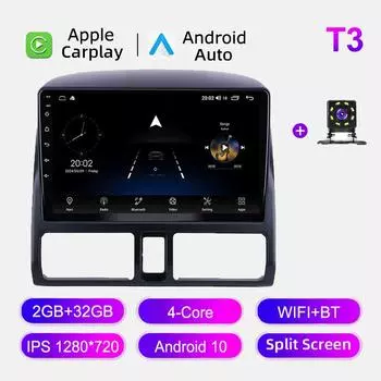 Автомобильное радио Android Auto Carplay для Honda CR-V II 2002-2006, мультимедийный проигрыватель, головное устройство, стерео, GPS-навигация, BT WIFI 2+32 ГБ 1+16GB