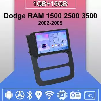 Автомобильное радио Android Auto Carplay для Dodge RAM 1500 2500 3500 2002-2005 Мультимедийный проигрыватель Головное устройство Стерео GPS Навигация BT WIFI 1+16 ГБ 1+16GB