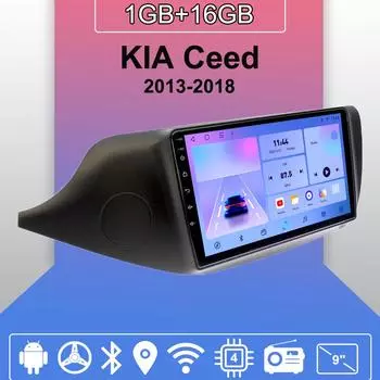 Автомобильное радио Android Auto Carplay для KIA Ceed 2013-2018, мультимедийный проигрыватель, головное устройство, стерео, GPS-навигация, BT, WIFI 1+16 ГБ 1+16GB