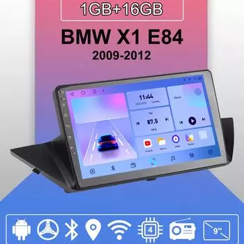Автомобильное радио Android Auto Carplay для BMW X1 E84 2009-2012, мультимедийный проигрыватель, головное устройство, стерео, GPS-навигация, BT, WIFI, 1+16 ГБ 1+16GB