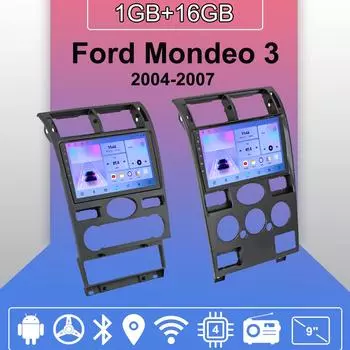 Автомобильное радио Android Auto Carplay для Ford Mondeo 3 2004-2007, мультимедийный проигрыватель, головное устройство, стерео, GPS-навигация, BT WIFI 1+16 ГБ 1+16GB,A