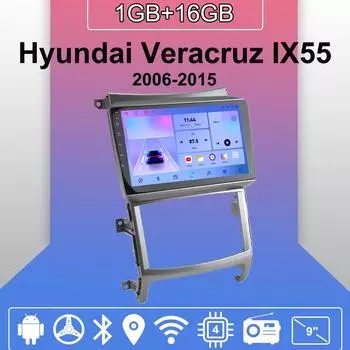 Автомобильное радио Android Auto Carplay для Hyundai Veracruz IX55 2006-2015, мультимедийный проигрыватель, головное устройство, стерео, GPS-навигация, BT, WIFI 1+16 ГБ 1+16GB