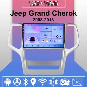 Автомобильное радио Android Auto Carplay для Jeep Grand Cherok 2008-2013 Мультимедийный проигрыватель Головное устройство Стерео GPS Навигация BT WIFI 1+16 ГБ 1+16GB