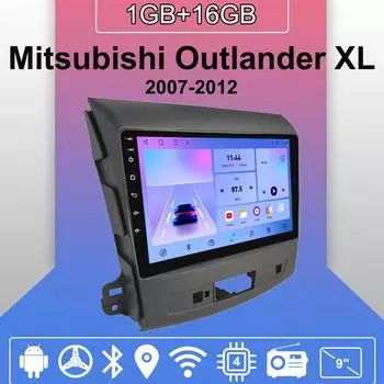 Автомобильное радио Android Auto Carplay для Mitsubishi Outlander XL 2007-2012 Мультимедийный проигрыватель Головное устройство Стерео GPS Навигация BT WIFI 1+16 ГБ 1+16GB,A