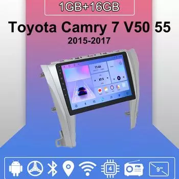 Автомобильное радио Android Auto Carplay для Toyota Camry 7 V50 55 2015-2017 Мультимедийный проигрыватель Головное устройство Стерео GPS Навигация BT WIFI 1+16 ГБ 1+16GB