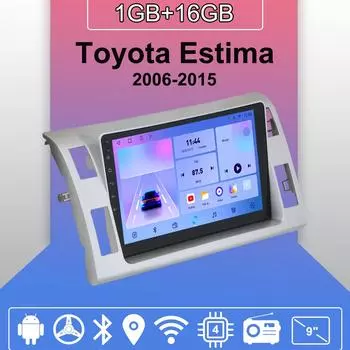 Автомобильное радио Android Auto Carplay для Toyota Estima 2006-2015, мультимедийный проигрыватель, головное устройство, стерео, GPS-навигация, BT, WIFI 1+16 ГБ 1+16GB