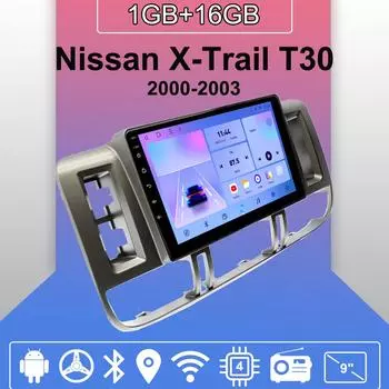 Автомобильное радио Android Auto Carplay для Nissan X-Trail T30 2000-2003, мультимедийный проигрыватель, головное устройство, стерео, GPS-навигация, BT WIFI 1+16 ГБ 1+16GB