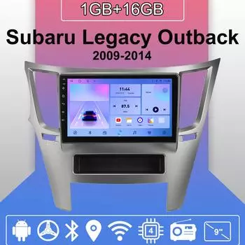 Автомобильное радио Android Auto Carplay для Subaru Legacy Outback 2009-2014, мультимедийный проигрыватель, головное устройство, стерео, GPS-навигация, BT WIFI 1+16 ГБ 1+16GB
