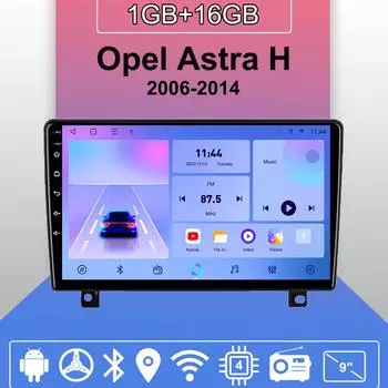 Автомобильное радио Android Auto Carplay для Opel Astra H 2006-2014, мультимедийный проигрыватель, головное устройство, стерео, GPS-навигация, BT WIFI 1+16 ГБ 1+16GB