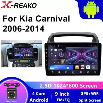 Автомобильное радио Android Auto Carplay для KIA Carnival VQ 2006 - 2014 Авторадио 2din стерео мультимедиа экран навигация GPS 4 core 1GB+32GB carplay