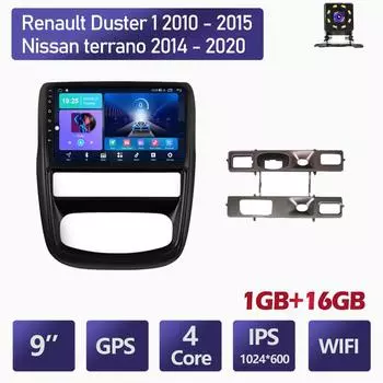 Автомобильное радио Android для Renault Duster 1 2010-2015, для Nissan terrano 2014-2020, мультимедийный плеер, Wi-Fi, GPS-навигация, 1 + 16 ГБ