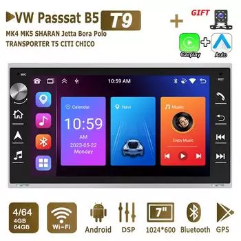 Автомобильное радио Android для Volkswagen Polo Bora Jetta 1999-2006 VW PASSAT B5 2001-2005 Carplay головное устройство 2Din автомобильная стереосистема навигация 4+64 ГБ 2+32GB
