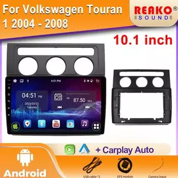 Автомобильное радио Android для Volkswagen Touran 1 2004 - 2008 GPS-навигация 5G Видео Авто Стерео Wifi Мультимедийный Плеер 2din DVD 4 core 1GB+32GB carplay