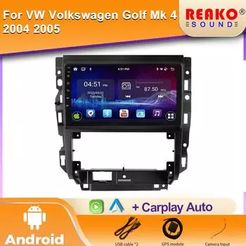 Автомобильное радио Android для Volkswagen VW Golf 4 IV Jetta MK4 Classics Мультимедийный проигрыватель Carplay GPS Android Auto Stereo DSP 4 core 1GB+32GB carplay