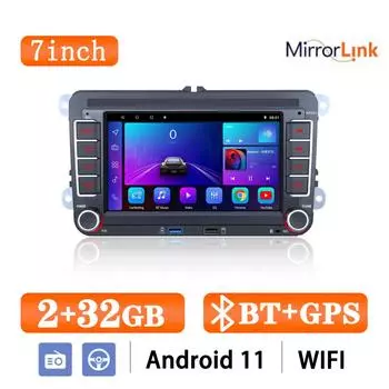 Автомобильное радио Android для VW Passat 6 7 CC Polo GOLF 5 6 Touran Wi-Fi GPS-навигация BT Wi-Fi головное устройство с разделенным экраном FM 1+32