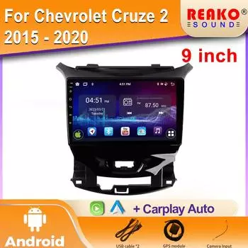 Автомобильное радио Carplay для Chevrolet Cruze 2 2015 - 2020 GPS-навигация Видео Android Auto Stereo Multimedia Player 5G Wifi 2din 4 core 1GB+32GB carplay