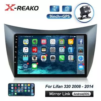 Автомобильное радио Carplay для Lifan 320 2008 - 2014 Навигация GPS Android Auto Экран Видео Стерео Нет 2din Wifi DVD Bluetooth BT 1GB+32GB carplay