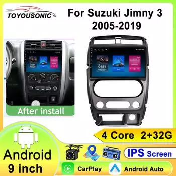 Автомобильное радио Carplay для Suzuki Jimny 3 2005 - 2019 GPS-навигация Android Auto Stereo Wifi Видео Bluetooth Нет 2din DVD 4 core 1GB+32GB carplay