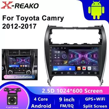 Автомобильное радио Carplay для Toyota Camry US 2012-2017 Andriod Auto Wireless Multimedia Автомобильный усилитель Сабвуфер Автомагнитола Стерео 4 core 1GB+32GB carplay
