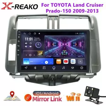 Автомобильное радио Carplay для Toyota Land Cruiser Prado 150 2009 - 2013 Навигация GPS Android Авто Стерео Авторадио Wifi Нет 2din DVD 1GB+32GB carplay