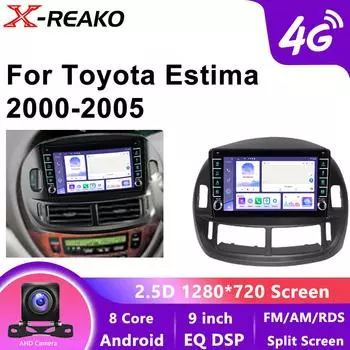 Автомобильное радио Carplay для Toyota Previa ESTIMA ACR30 Tarago 2000-2005 GPS 4G 8-ядерная навигация Android Auto Multimedia Player Video No 2din 8 core 4GB+64GB