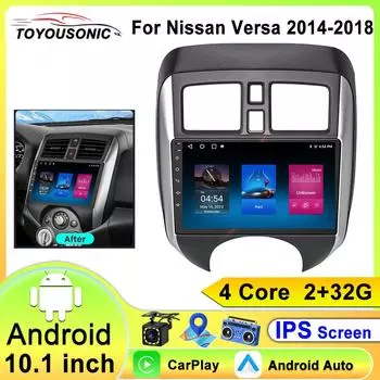 Автомобильное радио Carplay Fan Stereo для NIissan Versa Note 2014 2015 2016 2017 2018 Andriod Auto GPS Autoradio DSP RDS GPS WIFI 4 core 1GB+32GB carplay