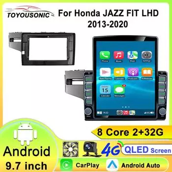 Автомобильное радио для Honda Fit 3 Jazz 2013-2020 LHD RHD беспроводной Carplay Android Auto мультимедийный плеер стерео 2Din 4G Wifi DSP 8 core 2GB+32GB
