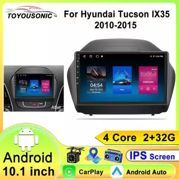 Автомобильное радио для Hyundai Tucson 2 IX35 2010 - 2015 Беспроводная CarPlay Android Auto Интеллектуальные системы 2din WIFI DSP GPS BT 4 core 1GB+32GB carplay