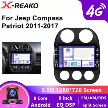Автомобильное радио для Jeep Compass Patriot 2011-2017 Автомагнитола Стерео 2 Din GPS 4G 8-ядерная навигация Мультимедиа Аудиоплеер Carplay DSP RDS 8 core 4GB+64GB