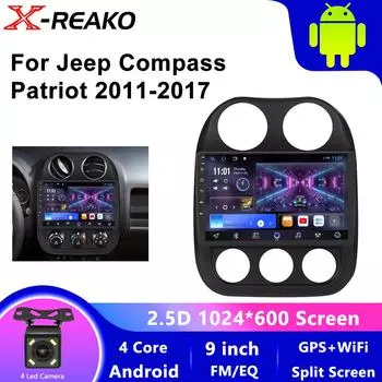 Автомобильное радио для Jeep Compass Patriot 2011-2017 Автомагнитола Стерео 2 Din GPS Навигация Мультимедиа Аудио Плеер Carplay DSP RDS 4 core 1GB+32GB carplay
