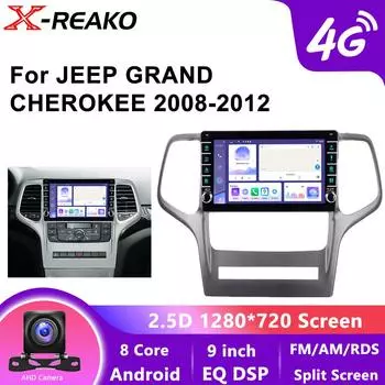 Автомобильное радио для Jeep Grand Cherokee 2008 2009 2010 2011 2012 2013 Автомобильный плеер DSP 4G 8-ядерный стерео авто BT радио WIFI Android IOS GPS Navi 8 core 4GB+64GB