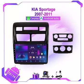 Автомобильное радио для KIA Sportage 2007-2011 4G WIFI CarPlay Android Auto GPS навигация Мультимедиа Видеоплеер Нет 2Din DVD Авторадио
