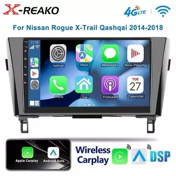 Автомобильное радио для Nissan X-Trail 3 T32 Qashqai J11 2 2014-2018 Carplay Android Auto Qualcomm Car stereo Multimedia Player 4G 8Core DSP 8 core 4GB+64GB
