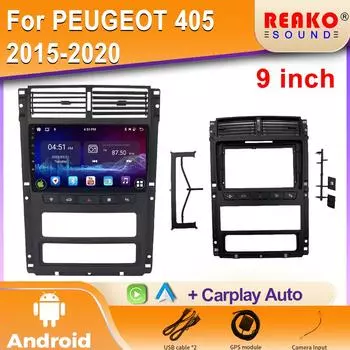 Автомобильное радио для PEUGEOT 405 2015-2020 Android Auto Carplay навигация GPS мультимедиа видеоплеер стерео 5G WIFI BT 4G 2din DVD 4 core 1GB+32GB carplay