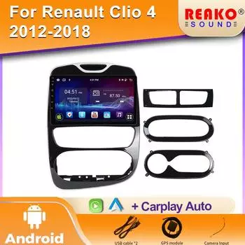 Автомобильное радио для Renault Clio 4 2012 - 2018 беспроводной Carplay Android Auto мультимедийный плеер стерео 2Din 4G Wifi DSP 4 core 1GB+32GB carplay