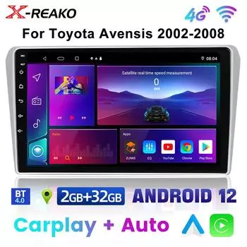 Автомобильное радио для Toyota Avensis T25 2002 - 2008 Авторадио Мультимедиа Автомобильный Carplay 4G 8Core 2 ГБ+32 ГБ Android Auto Беспроводной Автомобильный Видео Bluetooth 8 core 2GB+32GB